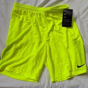Nike Youth UNISEX-High-Vis Neon Yellow Athletic Shorts